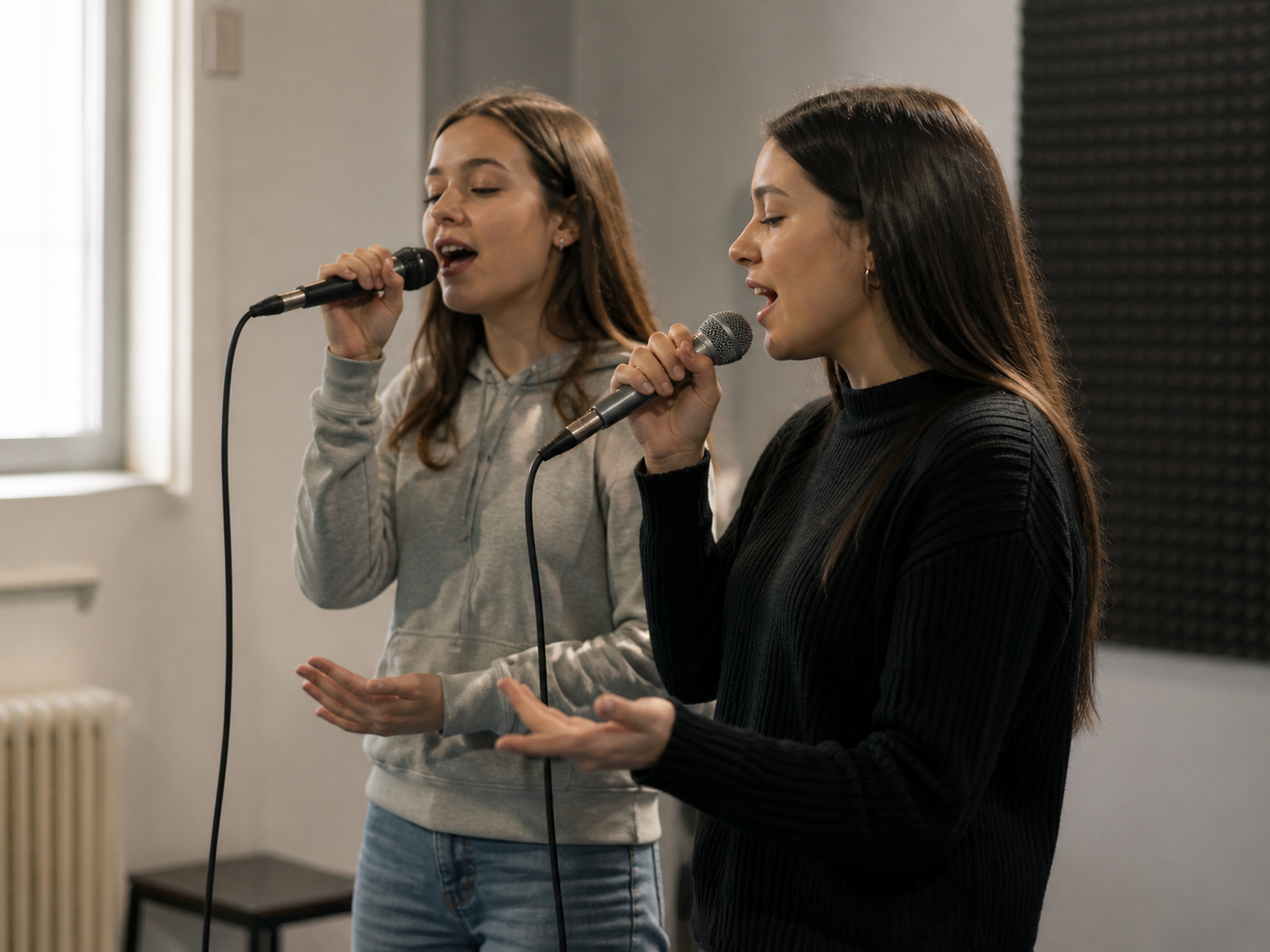 Joven cantando en clase de técnica vocal en VOZÉTICA Zaragoza